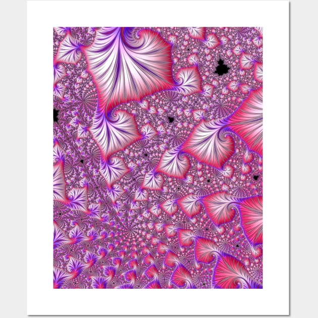 Trippy Funky Colorful Vivid Pink and Purple Spiral Fractal Wall Art by Kaleiope_Studio